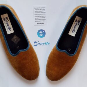 LE FRIULANE “SCARPETS” IN VELLUTO  COLOR AMBRA