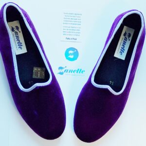LE FRIULANE “SCARPETS” IN VELLUTO  COLOR PRUGNA