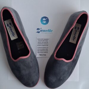 LE FRIULANE “SCARPETS” IN VELLUTO  COLOR GRIGIO