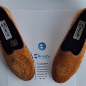 LE FRIULANE “SCARPETS” IN VELLUTO  COLOR BRONZO